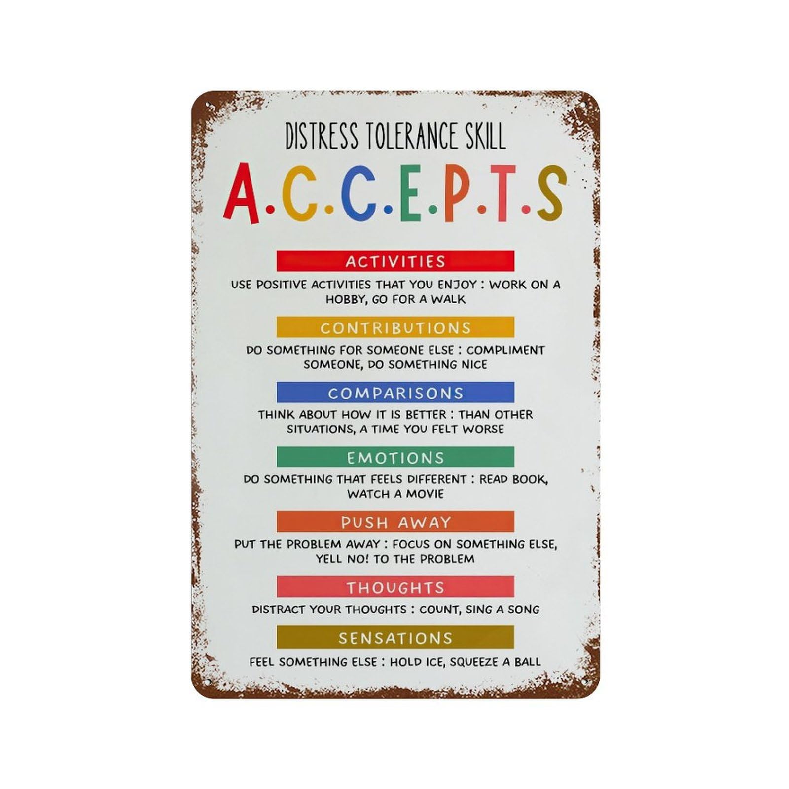 xiaoxiaoshen Accepts Mental Healthy Wall Decor Art Metal Tin Poster Modern Home Decor Art Home Bar Shop Decorations Vintage Sign 30x20cm