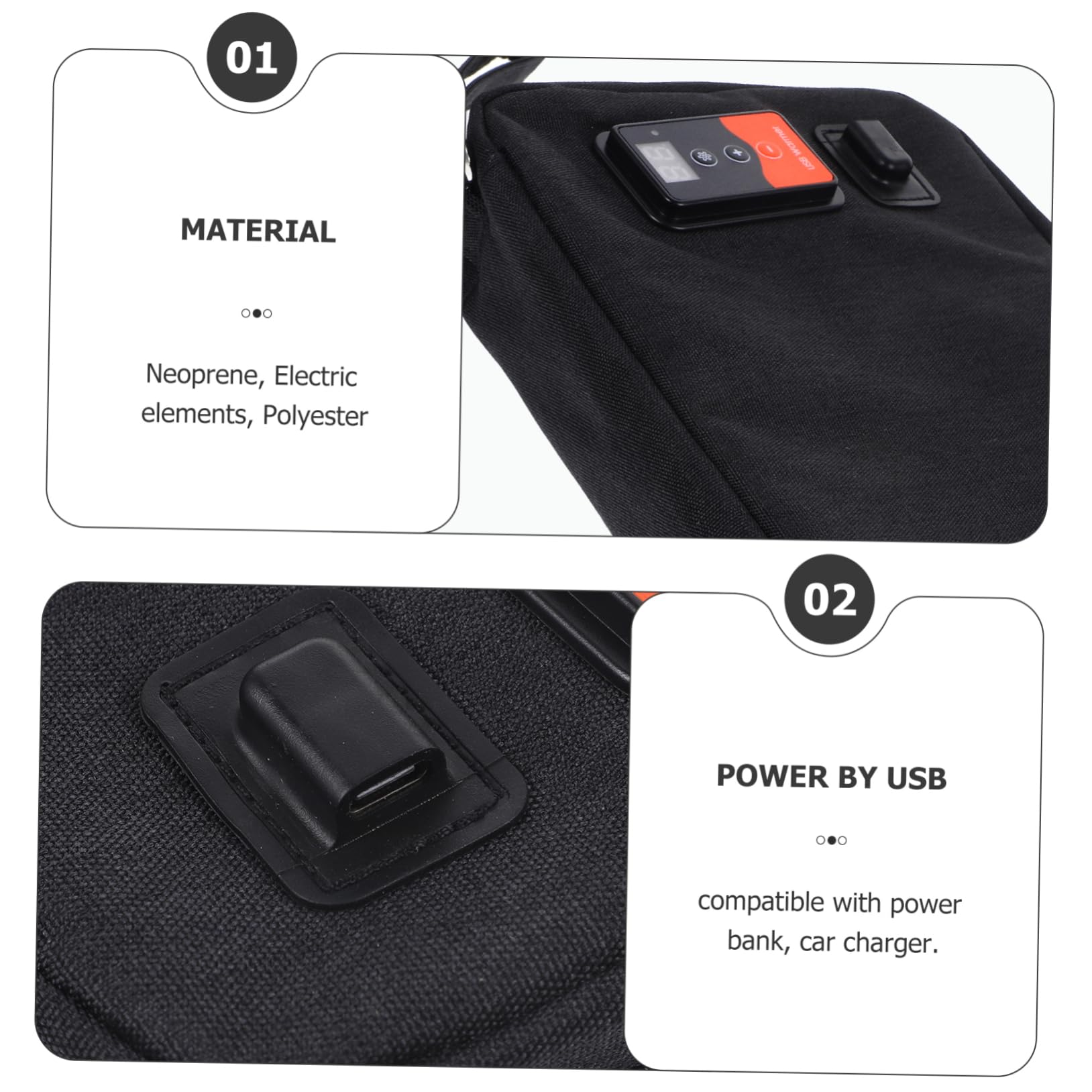 ORFOFE Tragbarer Feuchttuchwärmer mit USB Ladung Neopren Material und Einstellbarer Temperatur Kapazität für 20-80 Tücher Geeignet für Drinnen Sowie Draußen