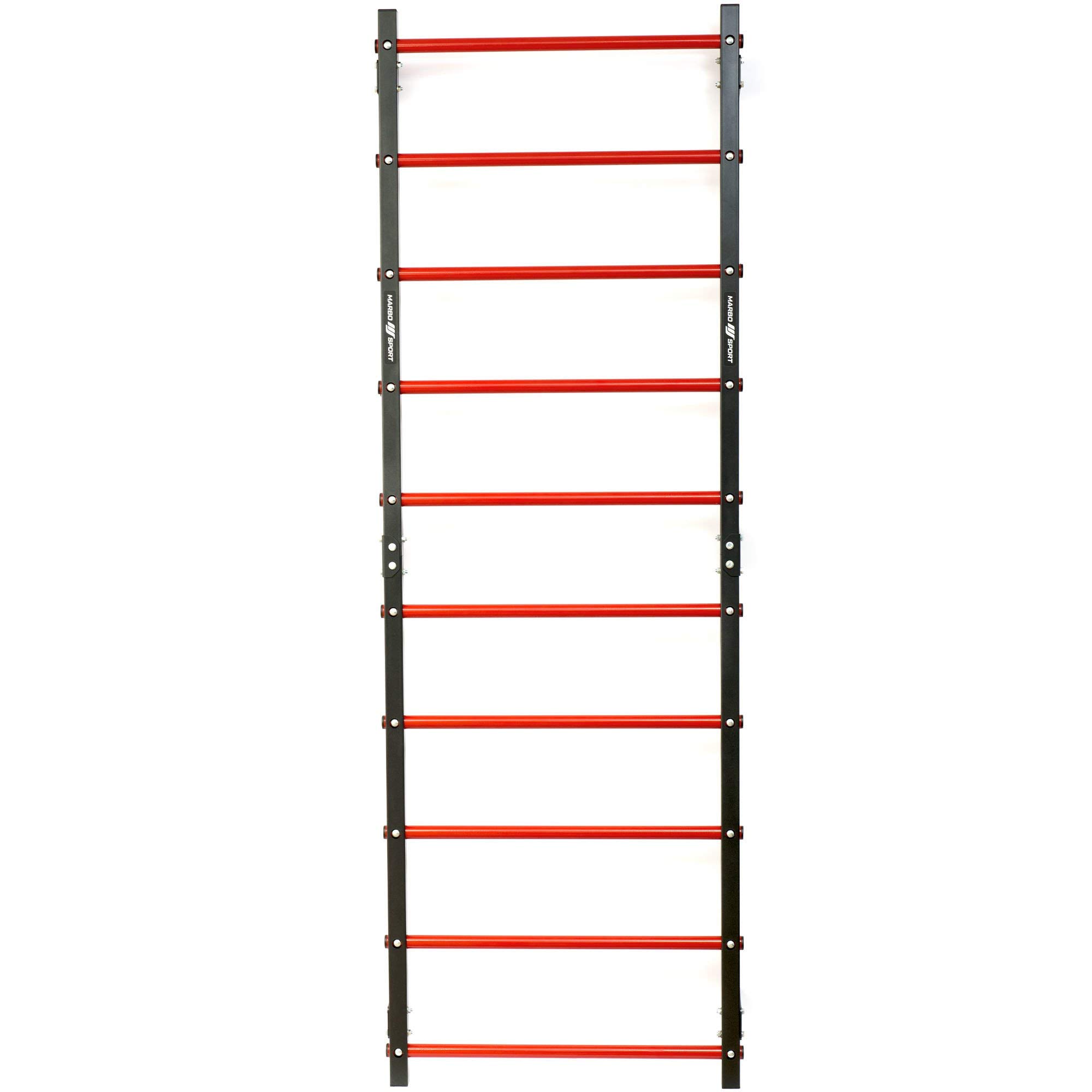Marbo Sport - Set MHU1 - Spalliera per Montaggio a Parete 230x81 cm con Dip-Station Multifunzionale e Barra per trazioni - Palestra multifunzione, allenamento fitness e attrezzi palestra casa