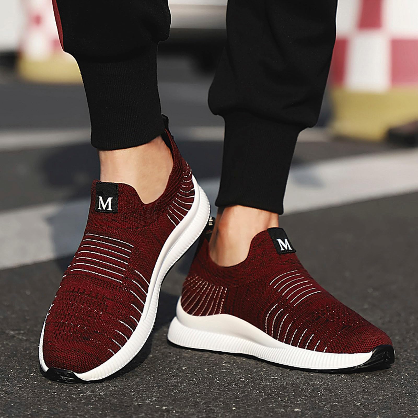 Zapatillas de deporte antideslizantes para hombre, duraderas, ligeras, antideslizantes, para correr, transpirables, para caminar, entrenar, entrenar, gimnasio, etc