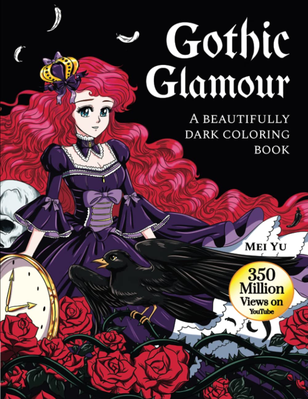 Gothic Glamour: A Beautifully Dark Coloring Book (Large Softcover): Creepy Cute Coloring Book with Gothic Dark Beautiful Women, Scenery, Goth ... Young Adults, Grown-Ups (Large 8.5"x11")