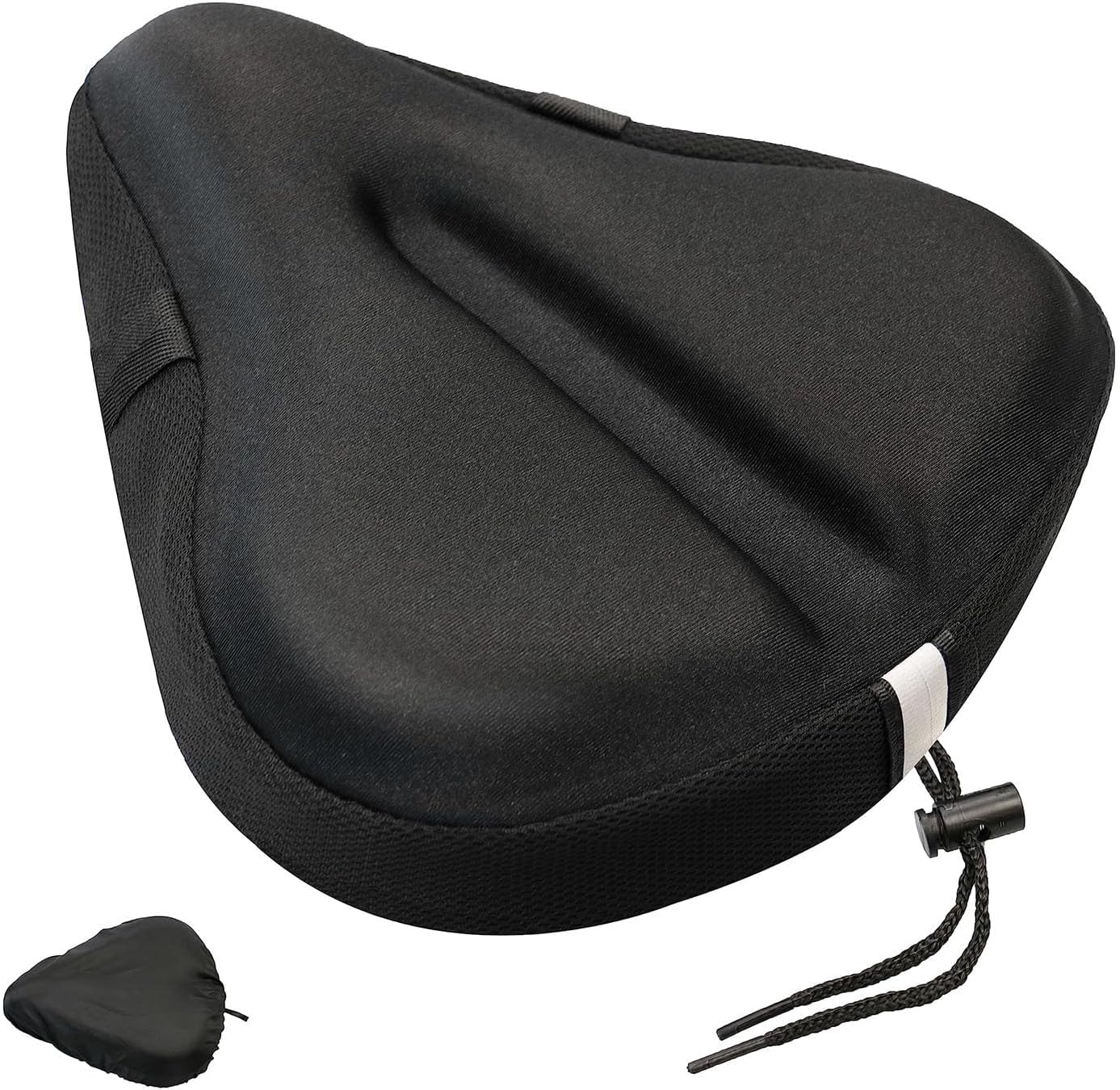 Bolivia's Gel Bike Seat Cover, 27x24cm Large Size Wide Saddle Cushion With Reflective Strips for Spin, Stationary, Cruiser Bikes