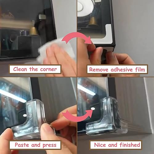 Miniatura 8 de saicheek Protector de esquina de silicona a prueba de bebé, protectores de esquina de mesa para bebé, adhesivo fuerte en forma de T, protector de