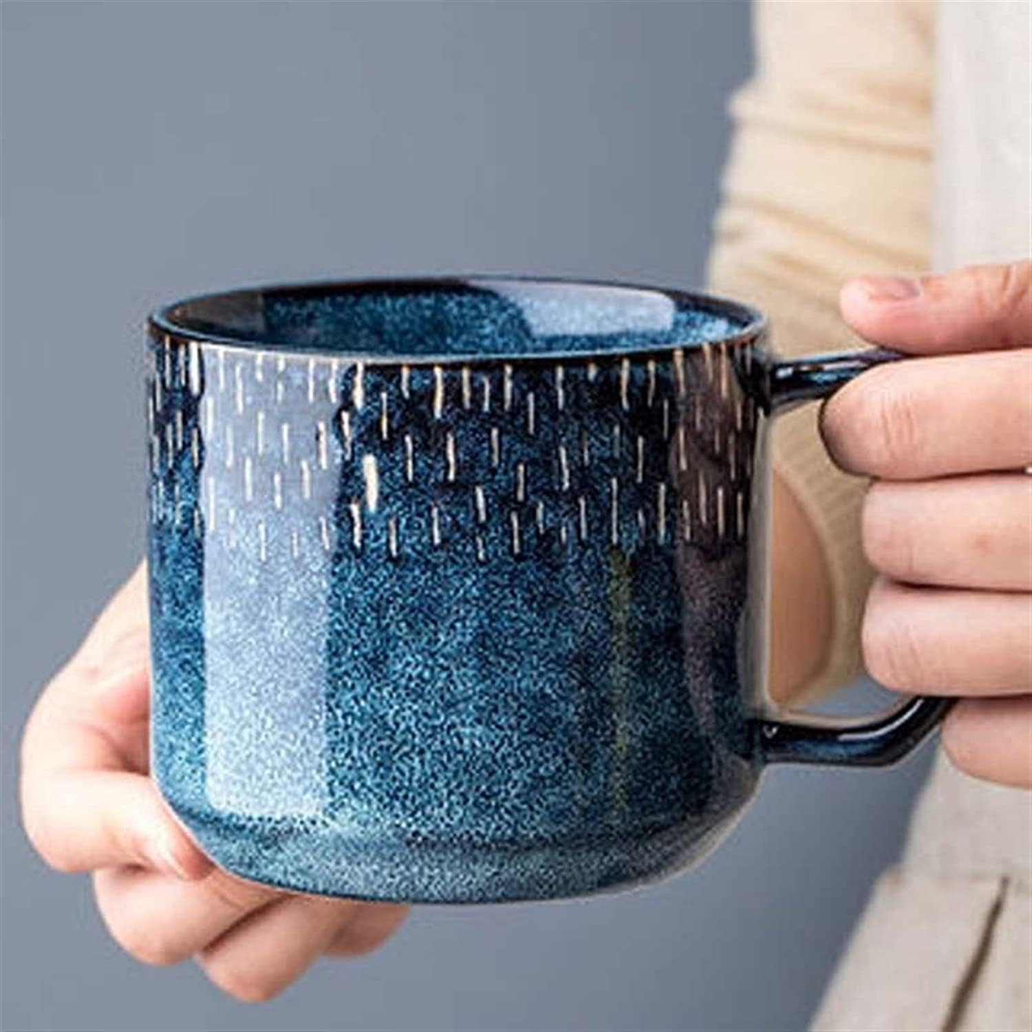 MAYABI Ceramic Coffee Mugs,Tea Cup,Premium Ceramic Coffee Mug Mugs Tea Cup Water Cup,Creative Ceramic Cup Personality Trend Mug Couple Simple Cup Household Water Cup Spoon with Lid Cups Set