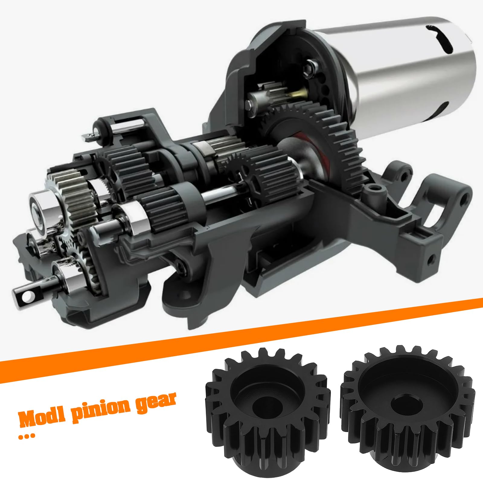 SG Store 5Pcs Mod 1 M1 Pinion Gear 5mm Bore Hardened Steel Motor Gear 18T 19T 20T 21T 22T with 5mm to 3.175mm Shaft Coupler for Rc Car Brushed Brushless Motor - Image 2