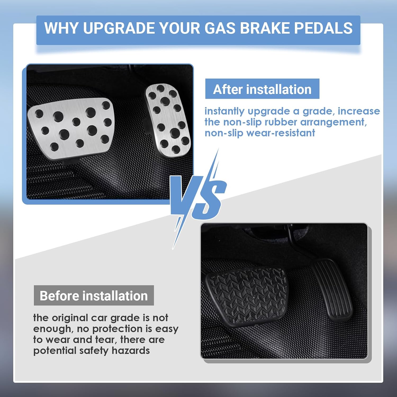 Autohua for Toyota Tacoma/Sequoia 2024 2025/Toyota Tundra 2022-2024 at Non-Slip Accelerator and Brake Pad Pedals Cover No Drill Aluminum Brake Gas Accelerator Accessories - Image 7