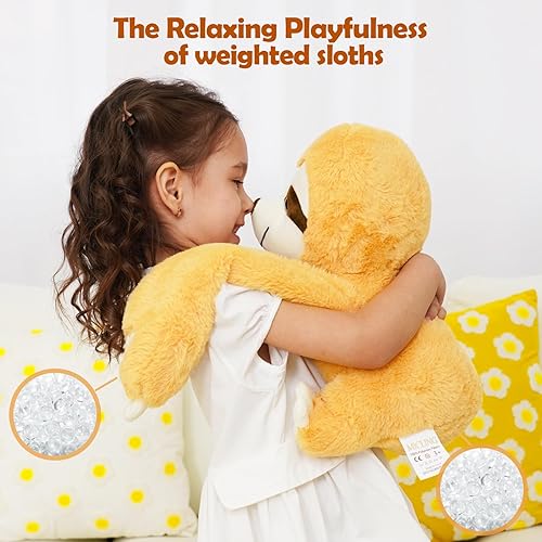 Miniatura 5 de Micling Weighted Stuffed Animal - Brown Sloth 4.5 lbs, Ideal for Sensory Needs, Austism & Anxiety  Comfort & Relaxation for Both Kids and Adults
