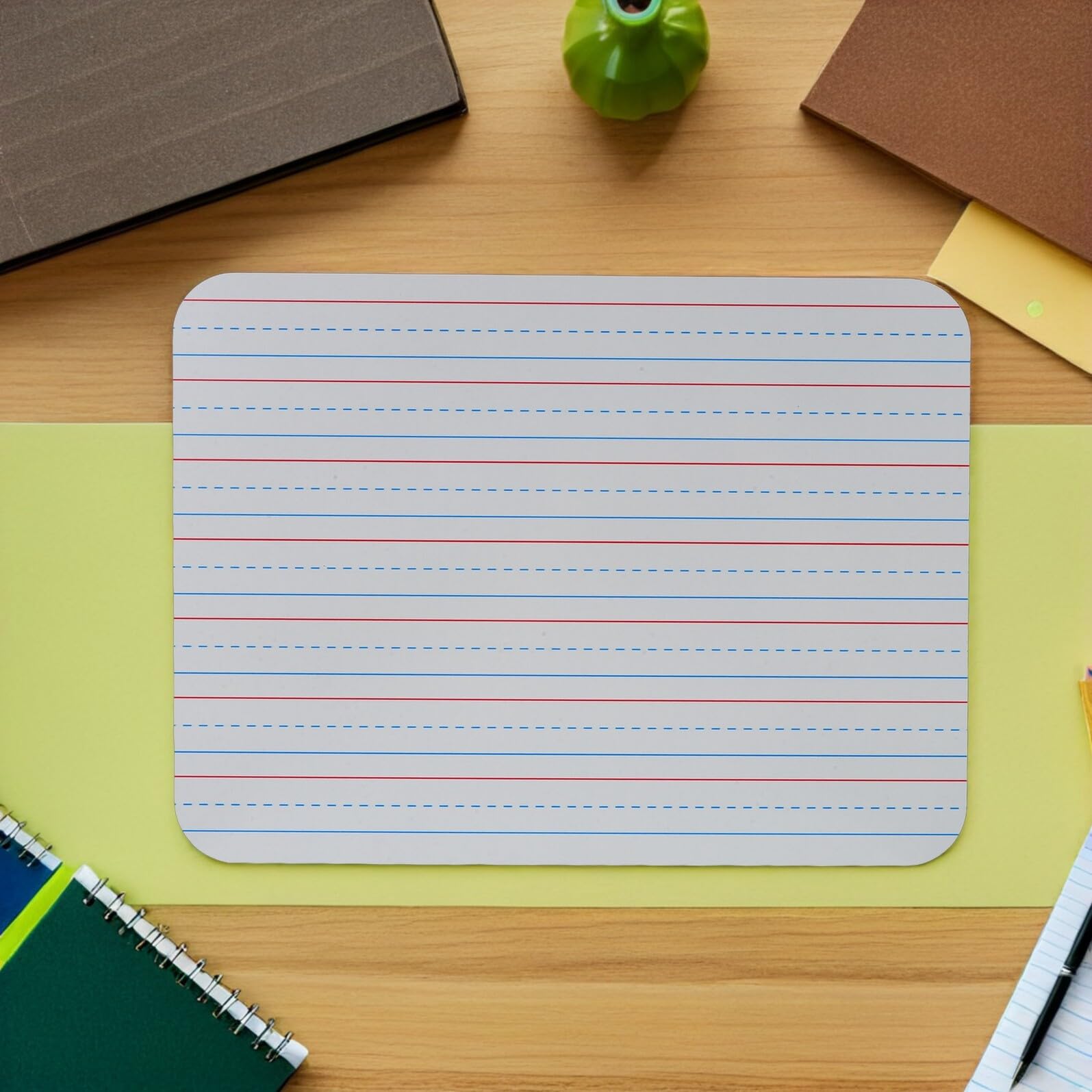 Pizarras White Líneas para Escritura a Mano, Set de 5 Piezas Tamaño 23X30 CM, Doble Cara Borrable en Seco para Docentes y Estudiantes