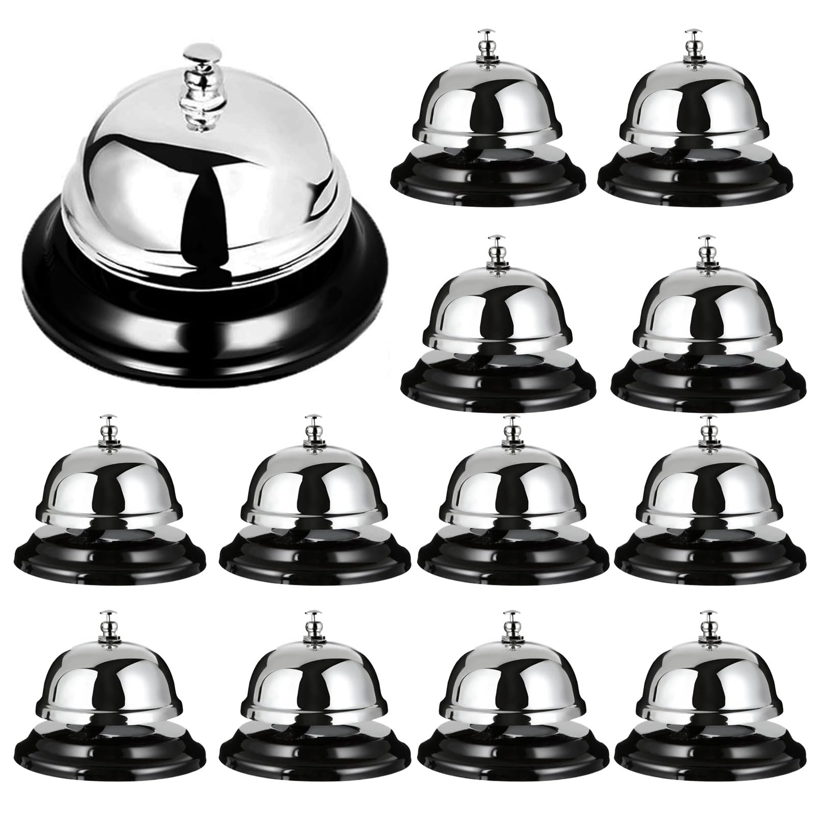 12 Pack Call Bell 3.35 Inch Diameter Desk Bell for Service