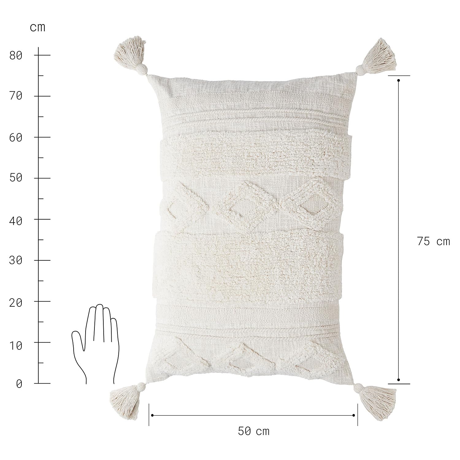 BUTLERS Dekokissen 50x50 cm Baumwolle - Formentera - Boho Stil