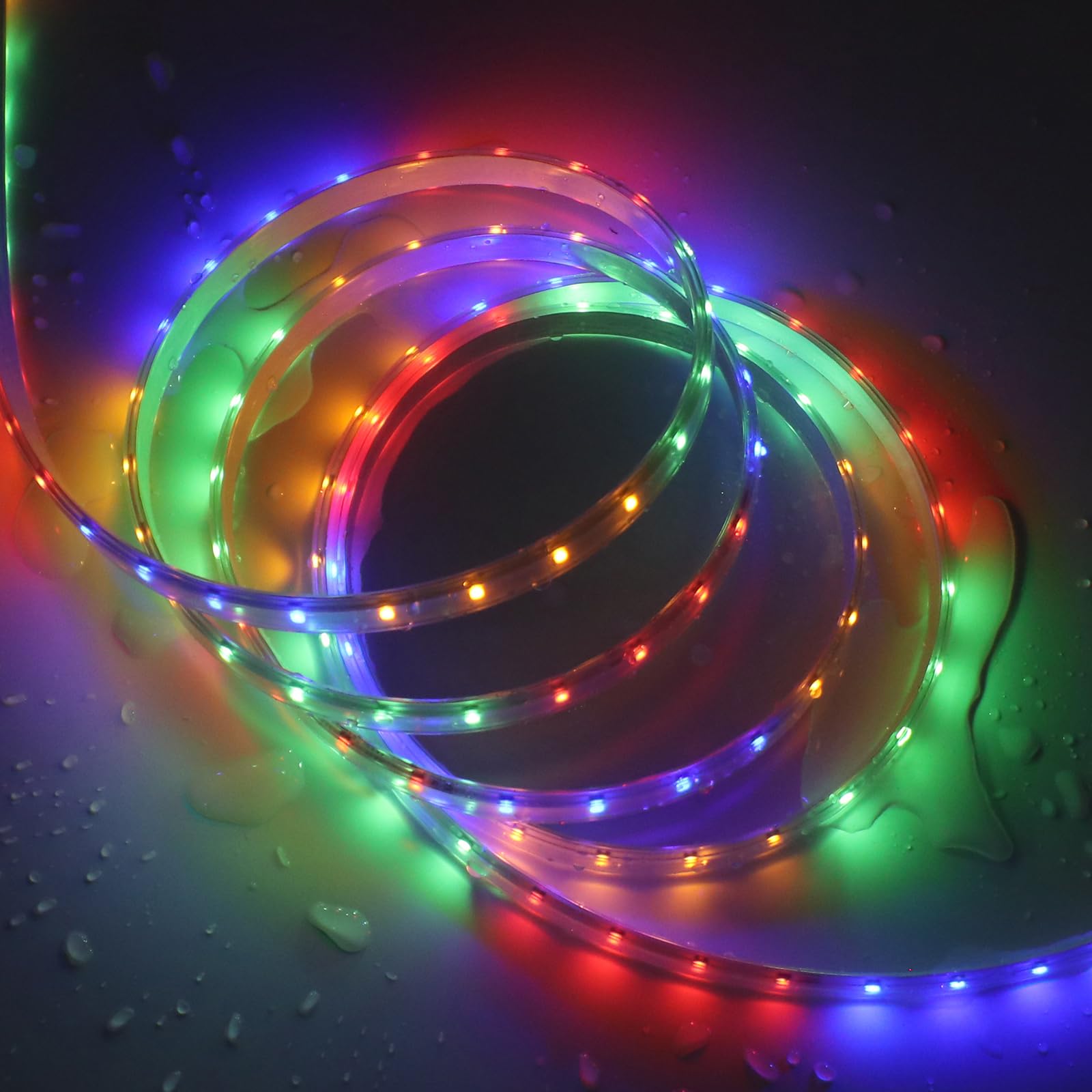 Solar LED Strip, Solarbetriebene 2835 SMD LED Streifen Außen, 8 Modi, 64Leds/m, Schneidbar, IP65 Wasserdicht Flex LED Leiste Lichtband Schlauch für Garten, Balkon, Treppe (Mehrfarbig, 20M)