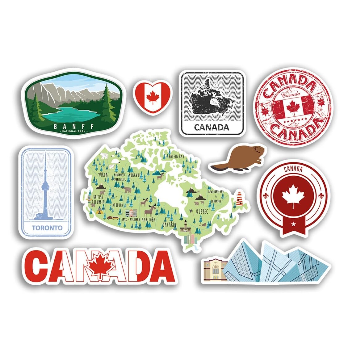 A5 Sticker Sheet Canada Landmarks Vinyl Stickers - Canadian Map Airport Stamps Skyline Flag Travel Holiday Culture City Aesthetic (B0CLPHMRH8) Amazon Price History, Amazon Price Tracker