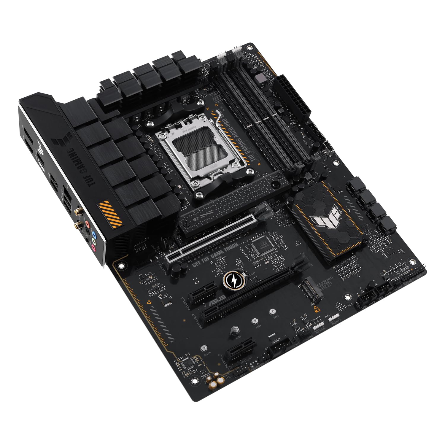 ASUS TUF Gaming A620-PRO WiFi Placa Base AMD A620 ATX (12+2 DrMOS, Wi-Fi 6, 2.5Gb Ethernet, DP, HDMI, USB 3.2 Gen 2, USB 3.2 Gen 1 Type-C, BIOS Flashback, cancelación de Ruido y Aura Sync), Negro