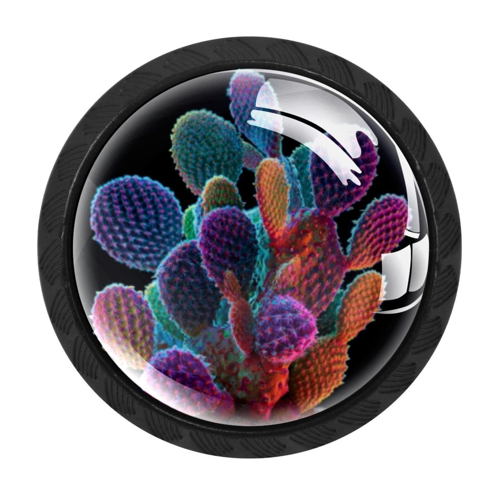 CHENZZZZ 4 Pack Cactus Fluorescent Drawer Knob Cabinet Hardware