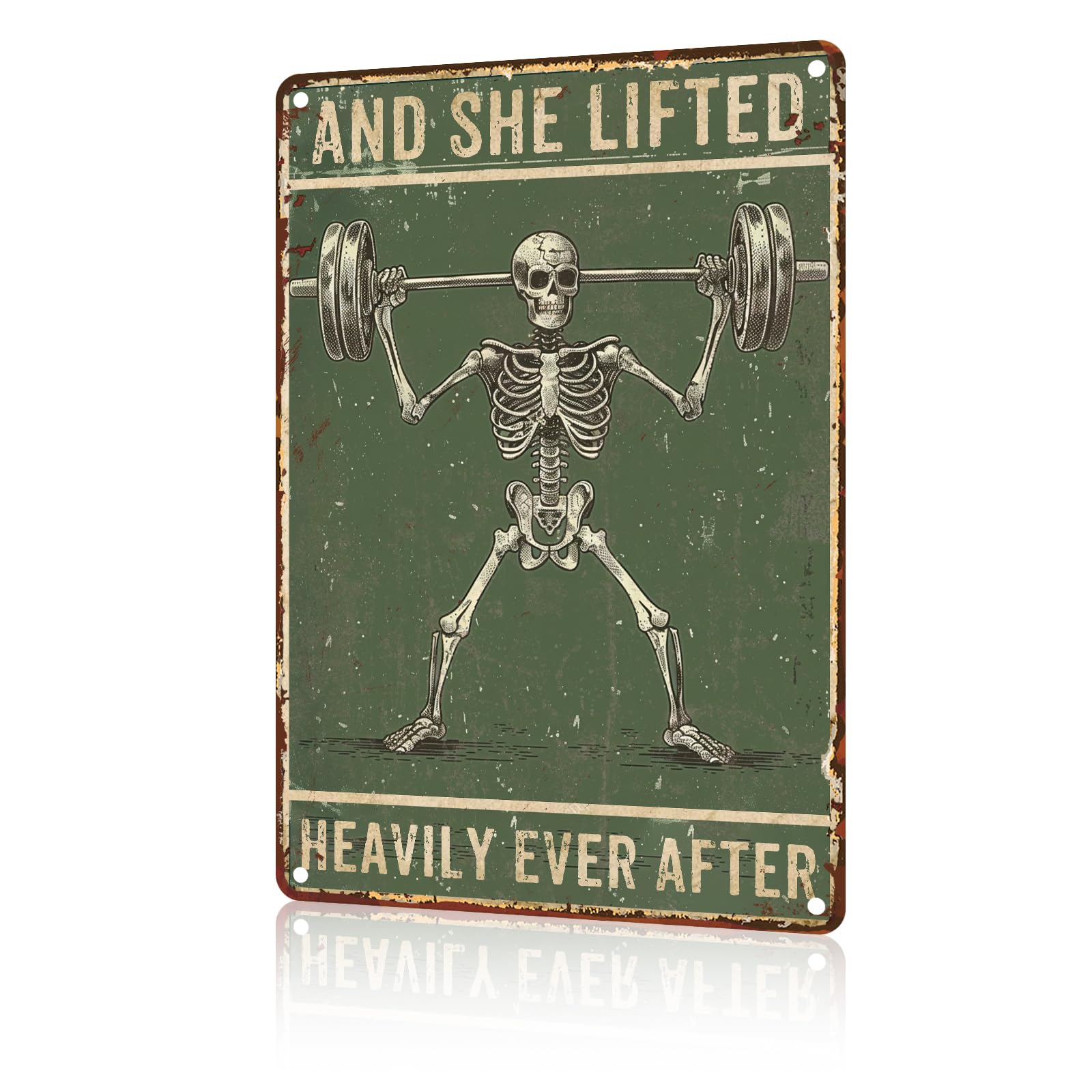 Anceky Funny Wall Decor And She Lifted Heavily Ever After Vintage Metal Signs Garden Tin Sign for Home Outdoor Wall Decor 12×16 Inch