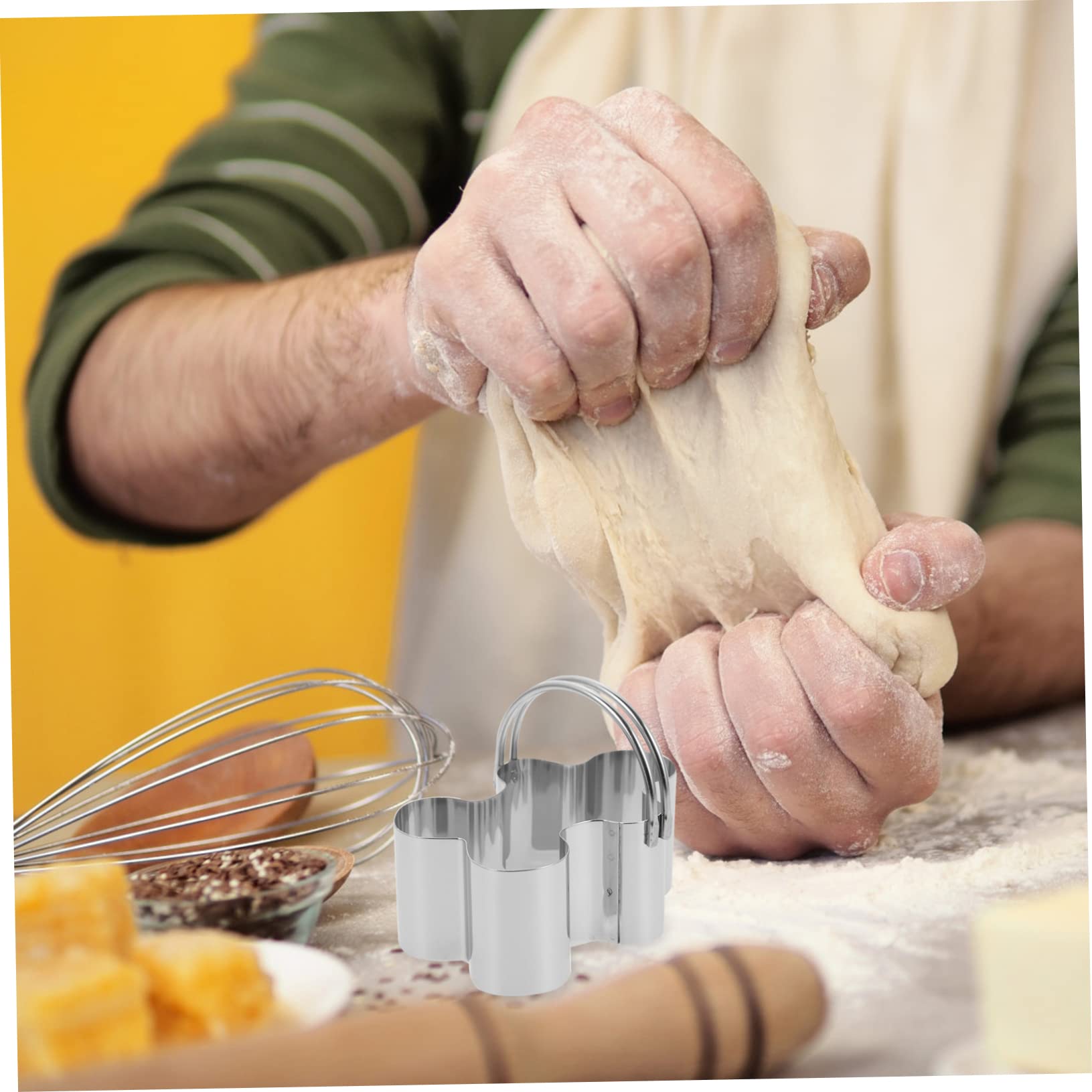 Ciieeo 15 Stk 5-teiliges Set Mousse-Ringe Lebkuchenmann-Plätzchen Ingwerkekse Weihnachtskeks küchenmaschiene kochgeschirr Tragbarer Mousse-Ring Formen von Ausstechformen Rostfreier Stahl