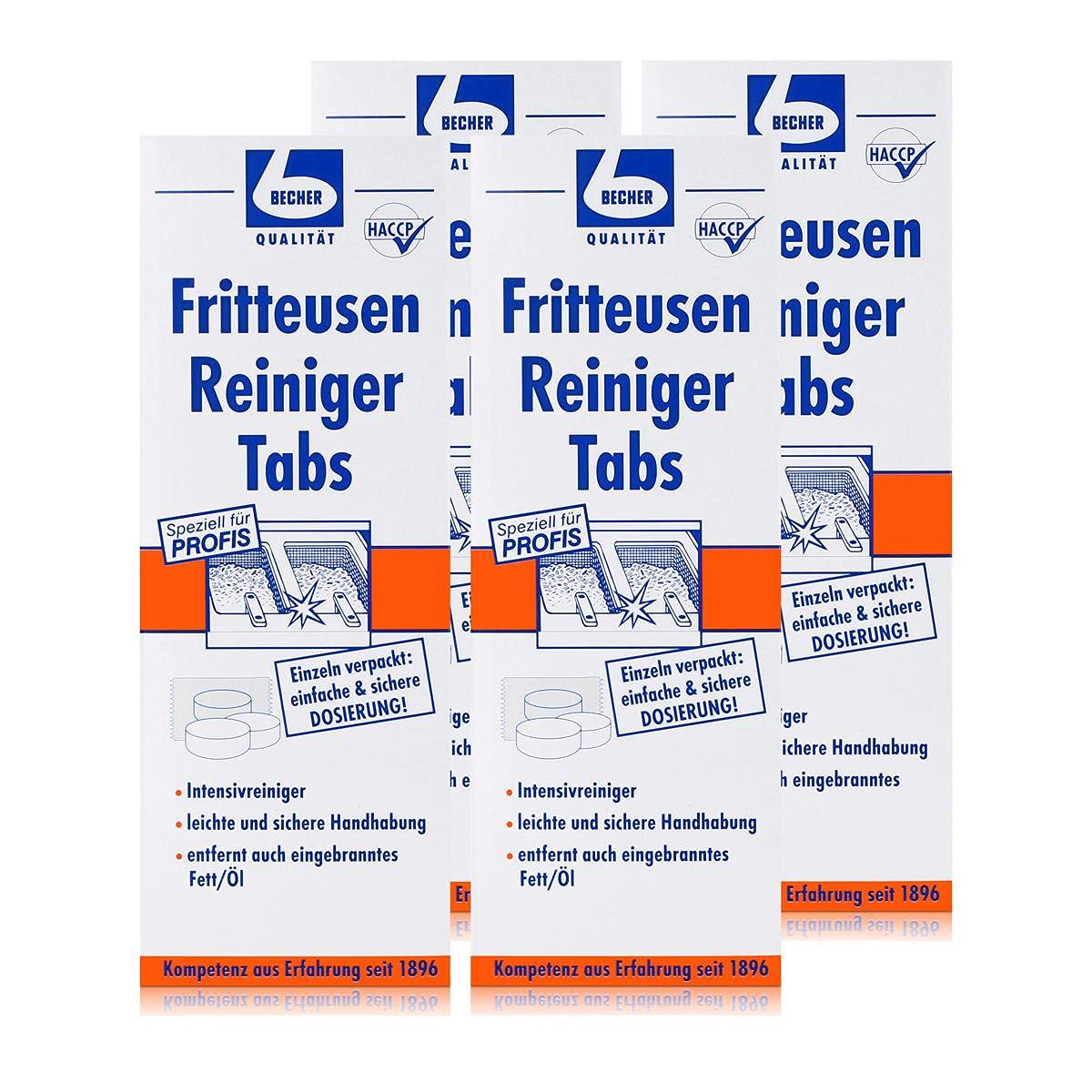 Dr. Becher Tablettes nettoyantes pour friteuses 500 g – Nettoyage puissant (lot de 4)