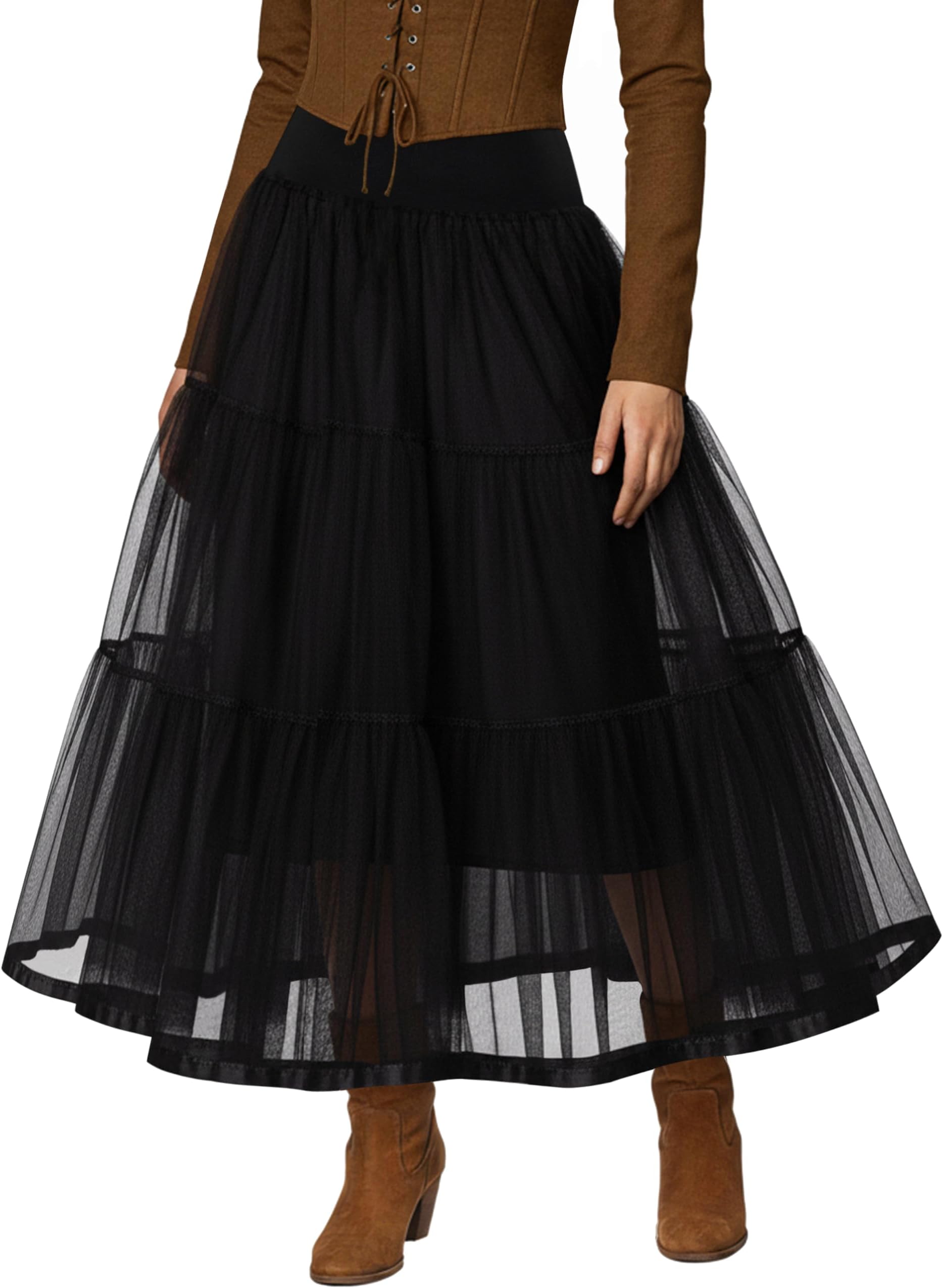 GRACE KARIN Women's Ankle Length Petticoats Wedding Slips Plus Size S-3X