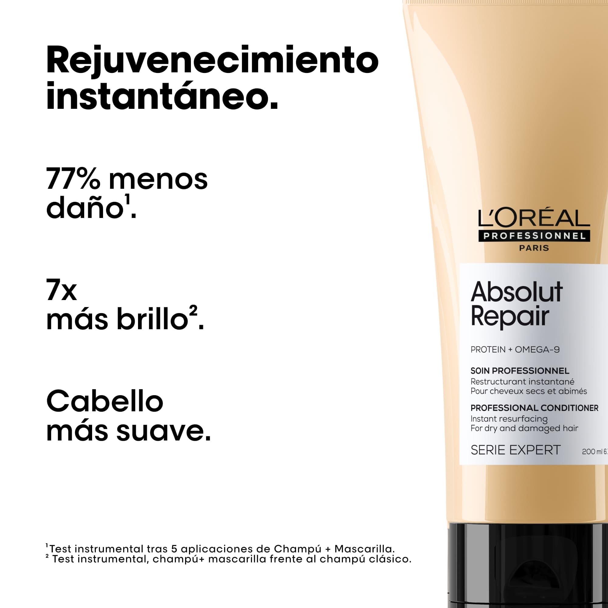 L'Oréal Professionnel, Acondicionador Tratamiento Reconstructor para Pelo Seco y Dañado, Absolut Repair