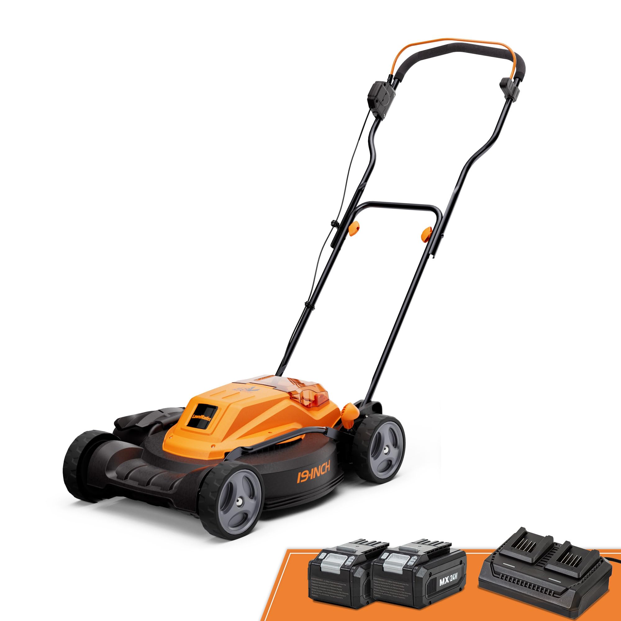 CLMF4819X - 48V MAX* 19 Inch Brushless Cordless Lawn Mower with 2 x 24V MAX* 4.0Ah Battery and Dual Charger, 6 Cutting Positions