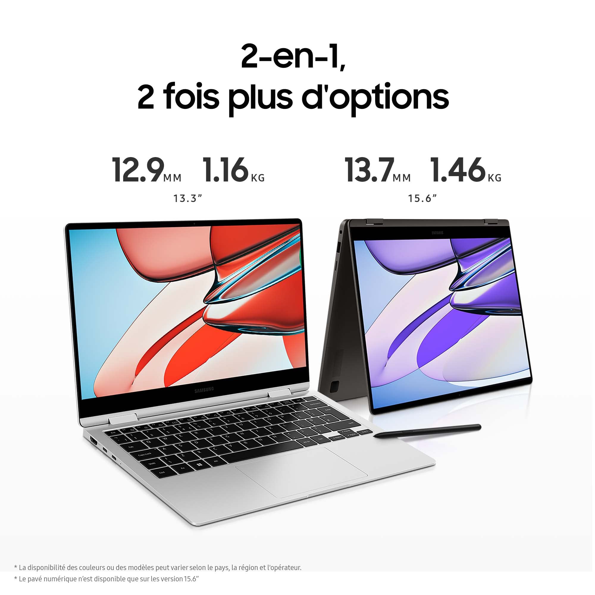 PC Portable convertible Samsung -Galaxy Book 3 360 -13,3 Super AMOLED - Core i5-1340P -RAM 8Go -256Go SSD -Iris Xe -Win 11 -S Pe