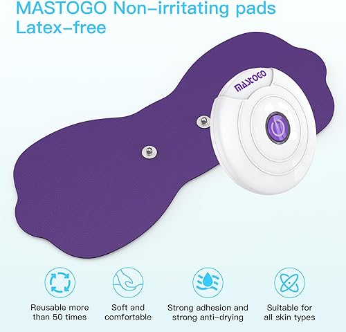 Miniatura 6 de Tens Unit - Almohadillas de electrodo inalámbricas, almohadillas de repuesto MASTOGO con conectores estándar de 0.138in (4 unidadesjuego)