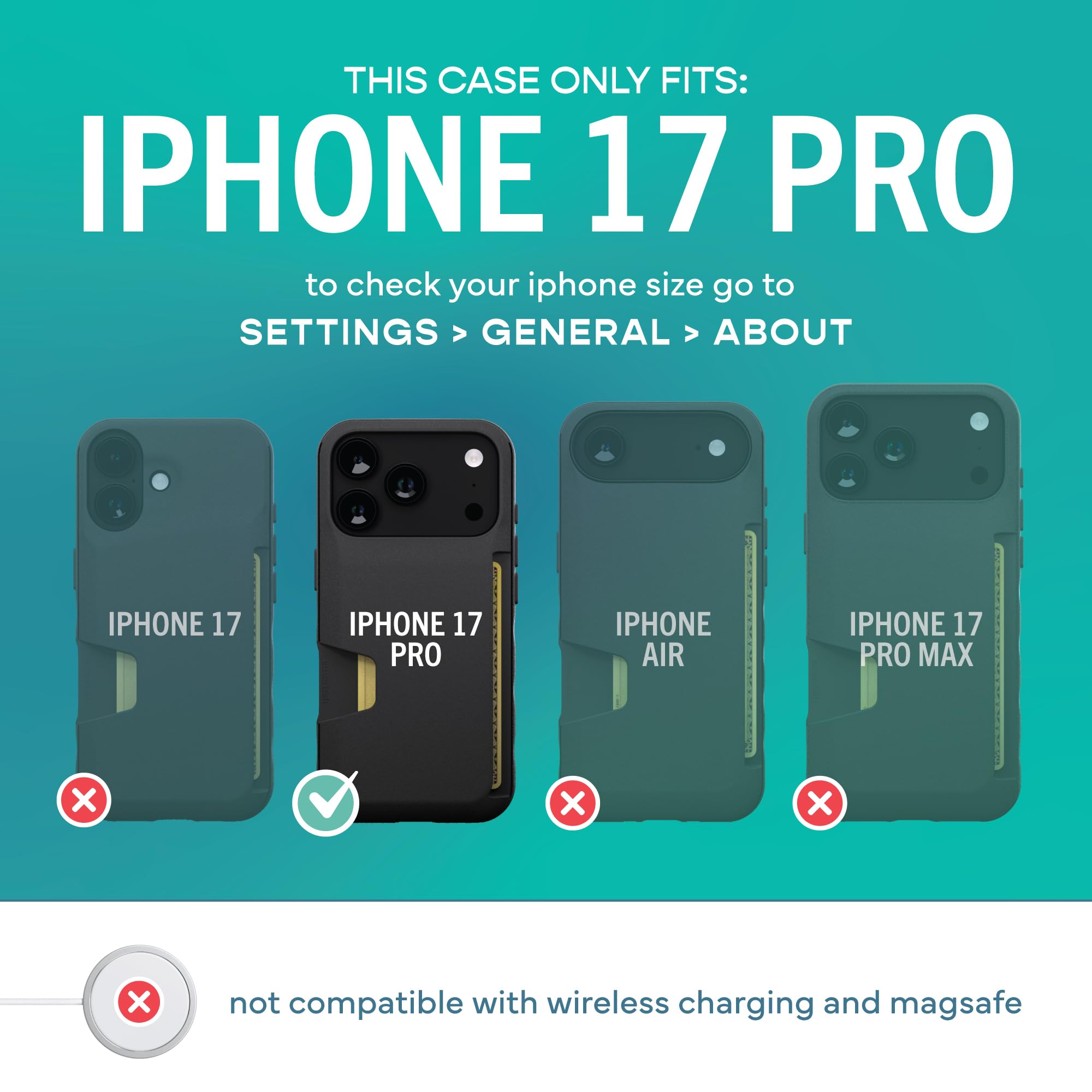 Smartish Etui portfelowe na iPhone'a 17 Pro - Wallet Slayer Vol. 1 [smukłe + ochronne] Etui na karty kredytowe - Testowane upadek z klapką ukryte etui na karty do Apple iPhone 17 Pro - bardzo kwiat