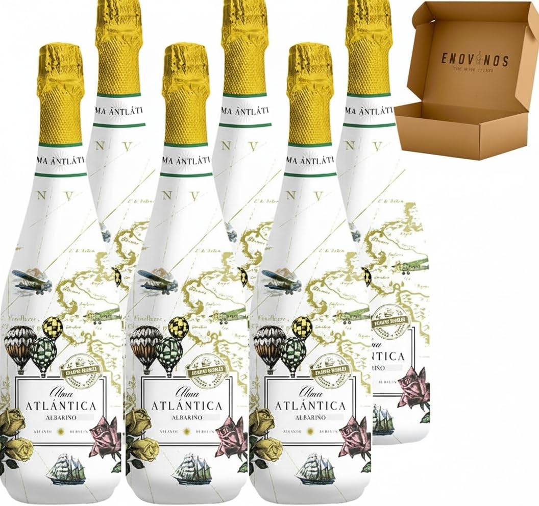 Alma Atlantica Vino Blanco Albariño y Godello Espumoso Rias Baixas Martin Codax - Envio 24 h - Caja Regalo vino 6 botellas - Mejor Seleccion ENOVINOS THE WINE BRAND