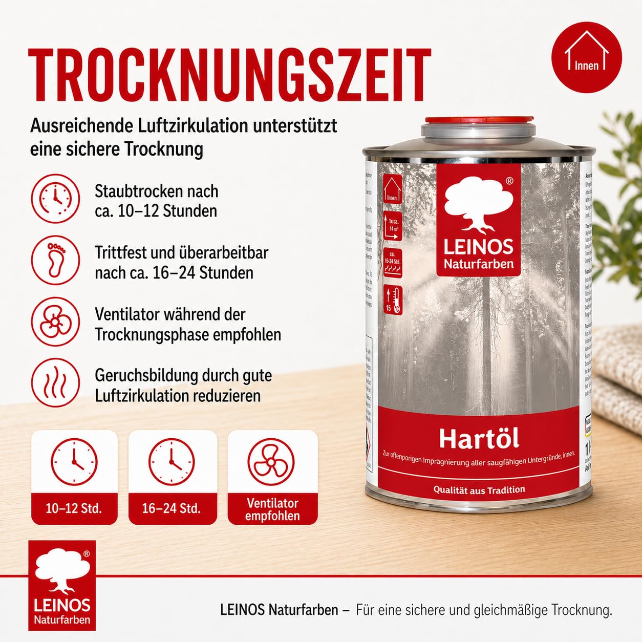 LEINOS Aceite para madera 1 l | Aceite duro incoloro para mesas, muebles, encimeras | Aceite para muebles de roble teca para un sellado eficaz y una protección duradera en interiores
