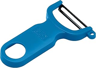 KUHN RIKON 24283 Swiss - Pelador (hoja de acero inoxidable, plástico), color azul