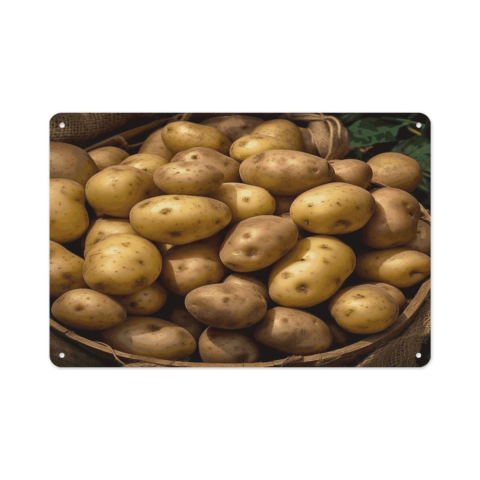 Garden Potatoes Wall Decor-Aluminum Painting,Tin Sign for Vintage Decoration,Wall Sign for Bathroom Living Room Kitchen Home Farm Farmhouse 11.8 * 7.9 Inch