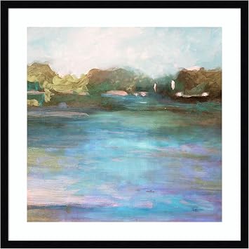 Amanti Art Framed Wall Art Print 25x25 Mid Day Pond II by Stellar Design Studio, Abstract Wall Art, Modern Contemporary Decor, Medium Poster Painting Artwork for Living Room, Bedroom, Bathroom,