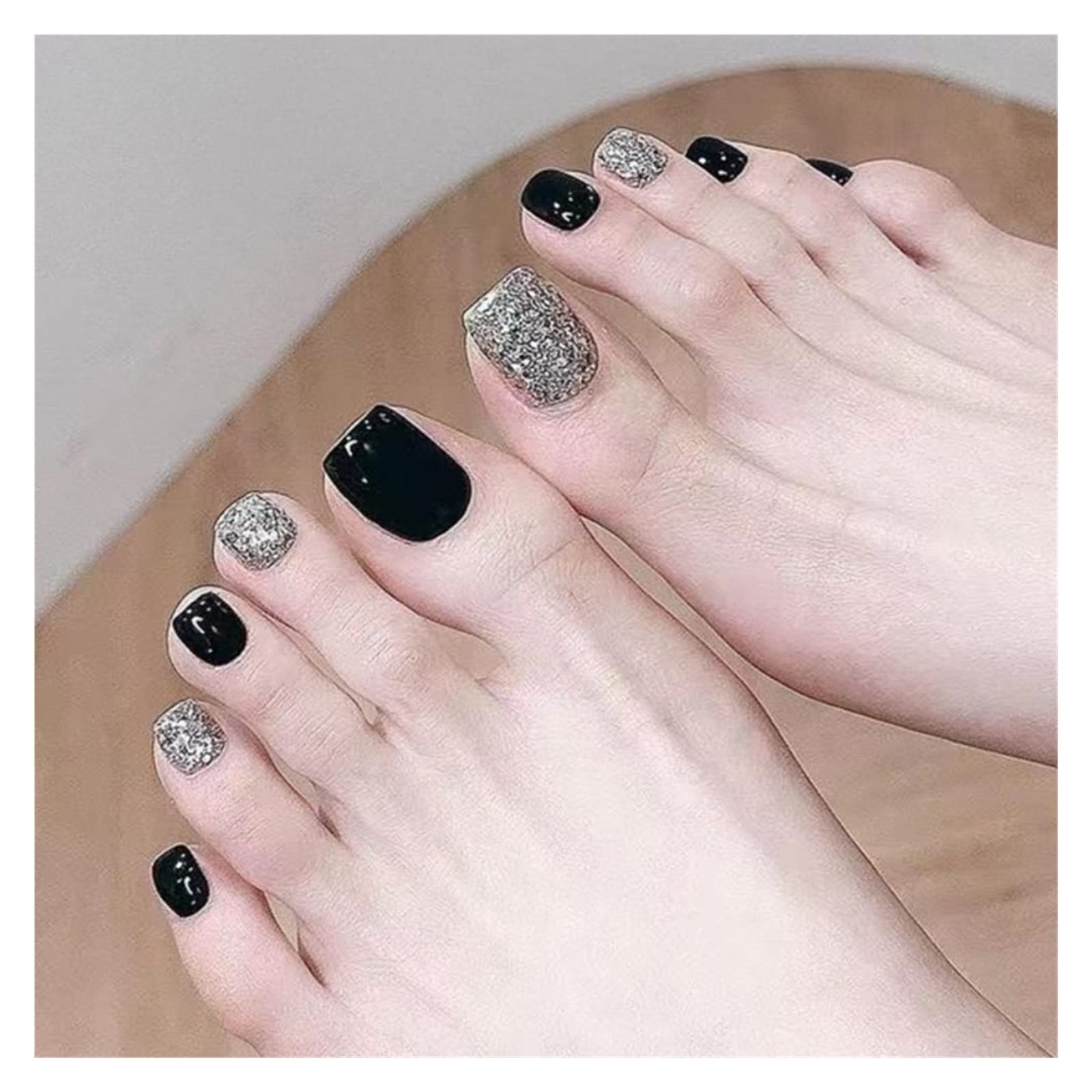 Amazon.co.jp: ホワイト スイート クール ブラック フットネイル 無地