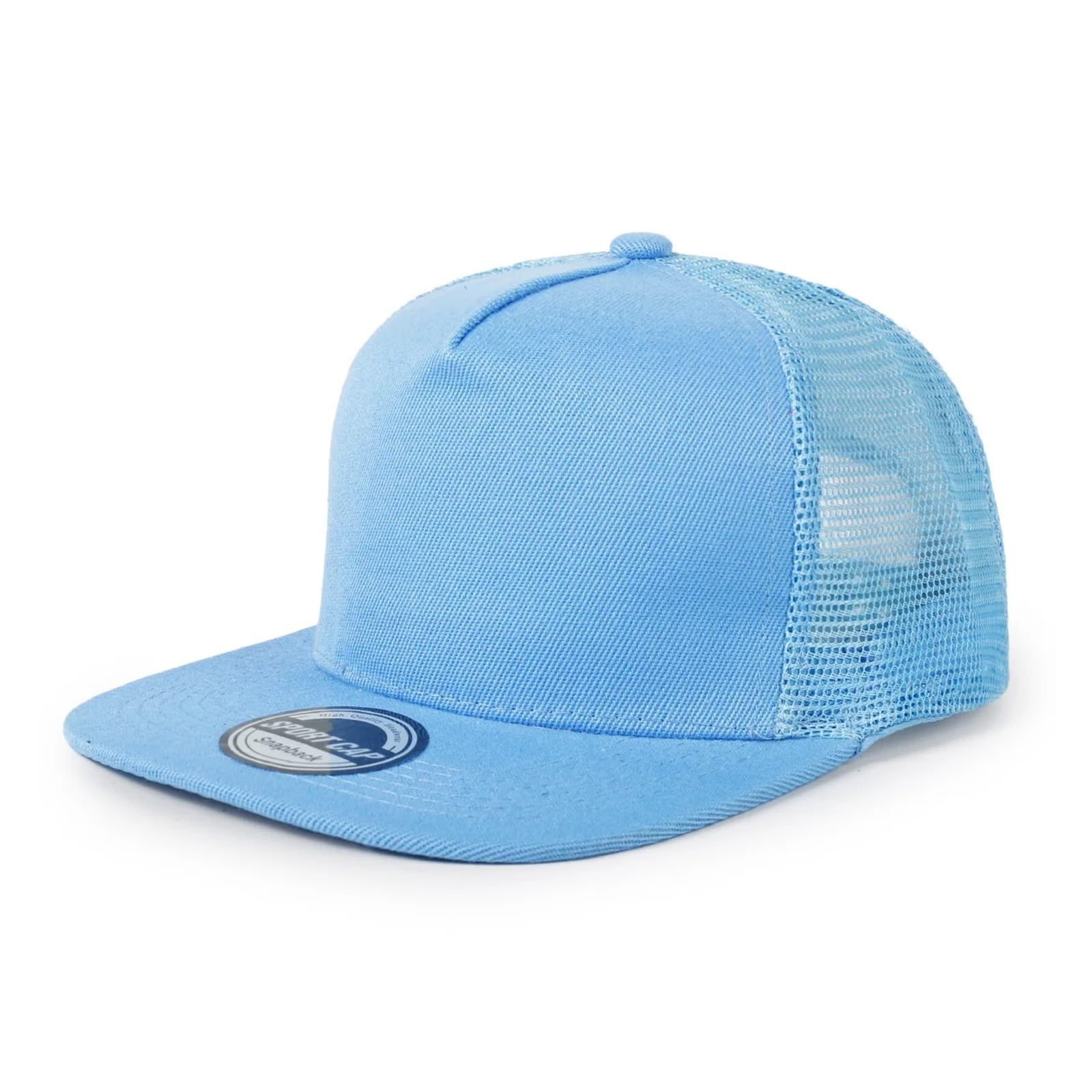 Gorra de camionero personalizada de ala plana para protegerte del sol con estilo urbano liso 7