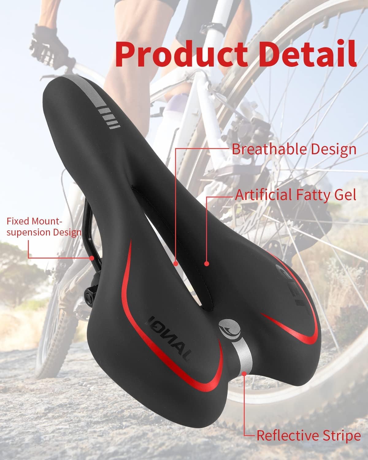 MSDADA Sella Bici Comoda, Sedili per Bicicletta in Memory Foam, Sella Morbida Impermeabile, Biciclette per MTB, City Bike, Spin Bike, Sella Bici da Corsa(Grigio MSDADA Sella Bici Comoda, Sedili per Bicicletta in Memory Foam, Sella Morbida Impermeabile, Biciclette per MTB, City Bike, Spin Bike, Sella Bici da Corsa(Grigio