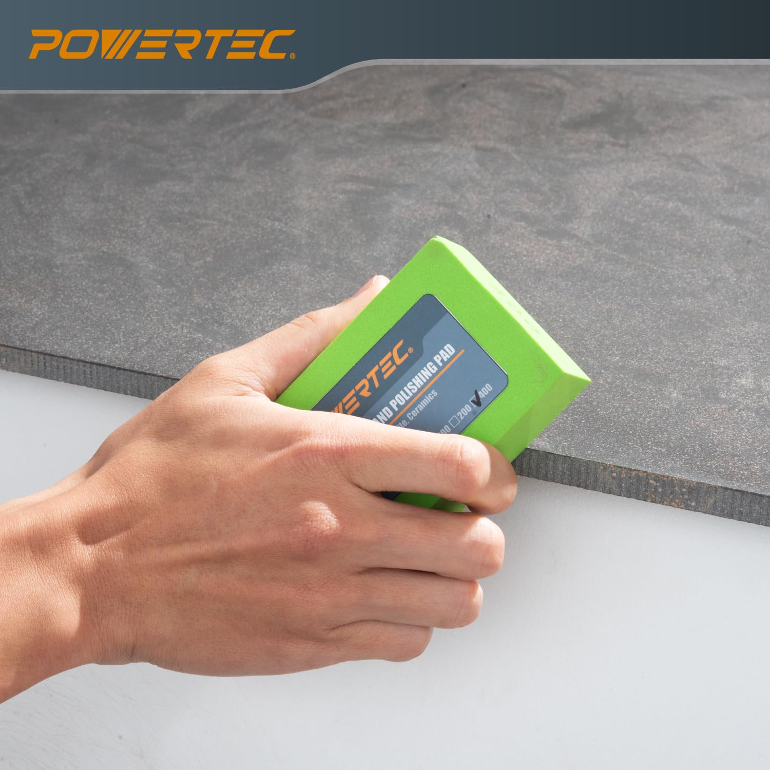 POWERTEC 72212 Kit di lama diamantata per sega a diamante e cuscinetti diamantati per lucidatura a mano, lama per piastrelle in porcellana e ceramica e blocchi abrasivi assortiti per granito, legno,