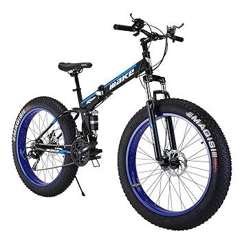 Amardeep cycles Blue Foldable Mountain Bike/Cycle | 26 Inch, High Carbon Steel Frame | 24/27 Speed Gear, Double Disc Brake | Conquer Trails with Style