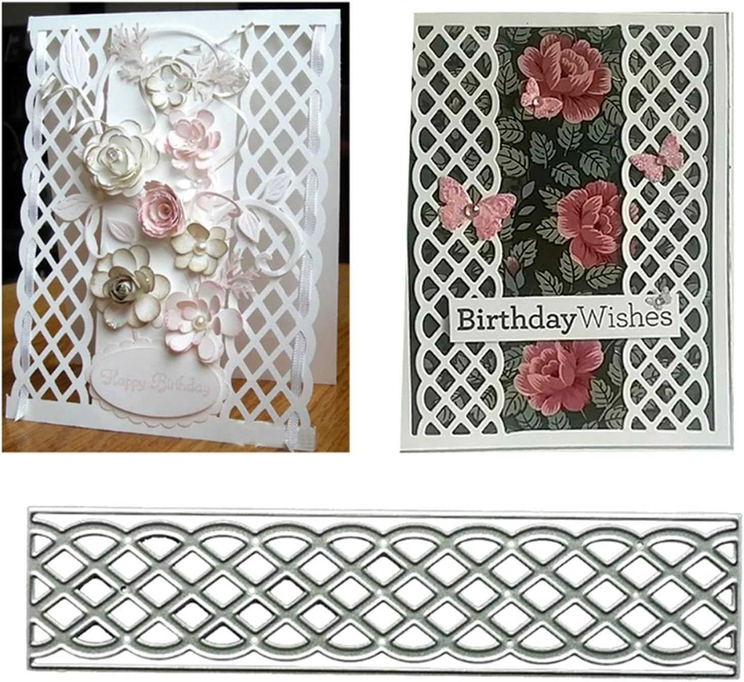 hi a Stripe Grid Border Metal Die Cuts,Grite Lace Edge Frame Cutting Dies Cut Stencils for DIY Scrapbooking Photo Decorative Embossing Paper Dies for Scrapbooking Card Making