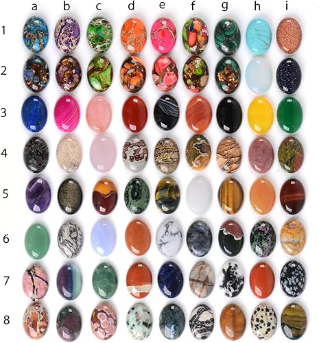 Miniatura 2 de Cabujón ovalado redondo de la piedra preciosa multicolor al por mayor del lote para la fabricación de la joyería