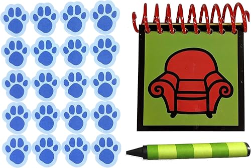 Cuaderno inspirado en Handy Dandy hecho a mano con 120 calcomanías de pistas y 1 crayón negro "STEVE"