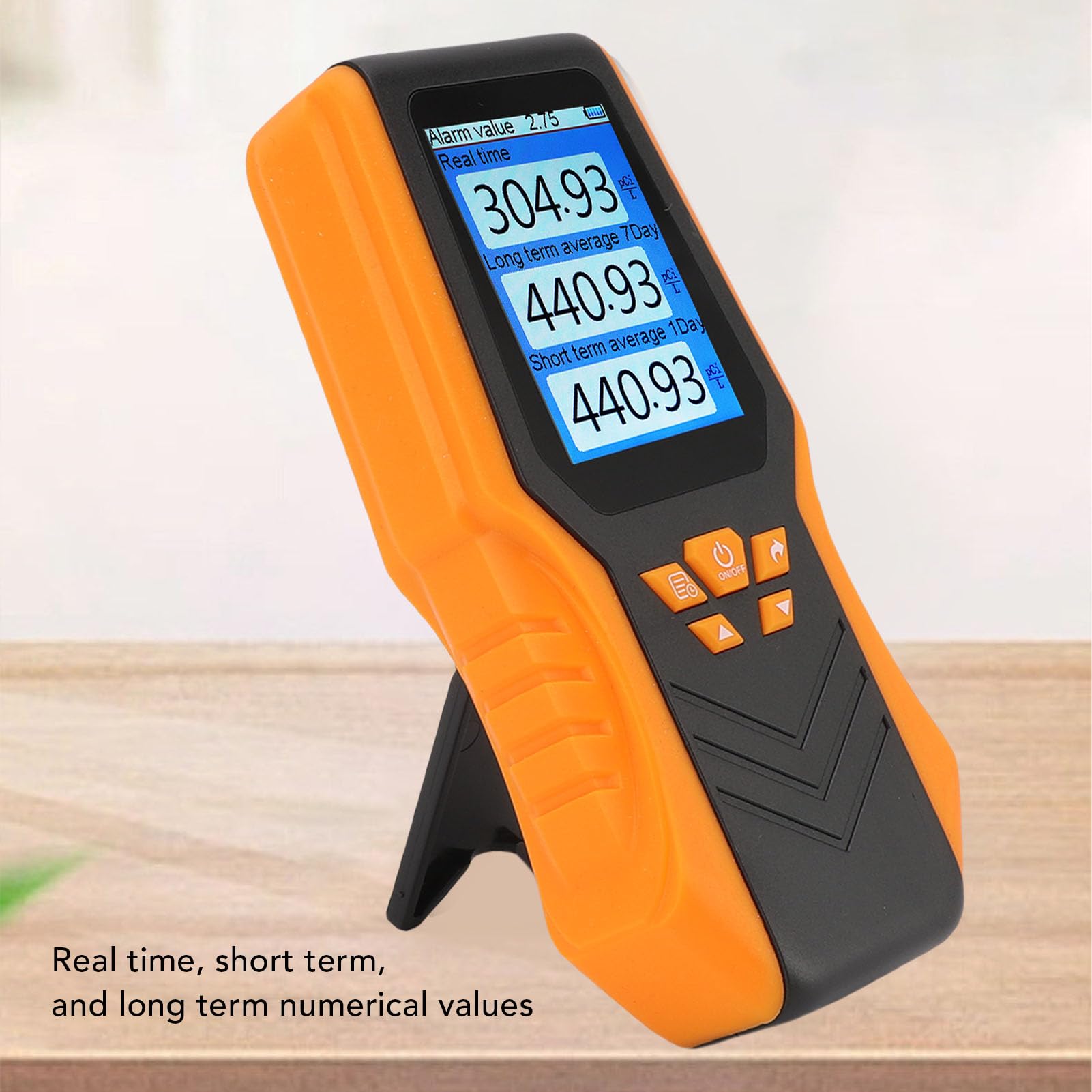 Walfront Rilevatore di Radon Portatile Monitoraggio in Tempo Reale Rilevare Gas Radon in Varie Impostazioni 1,5 Secondi Tempo di Campionamento per il Seminterrato della Scuola di Casa