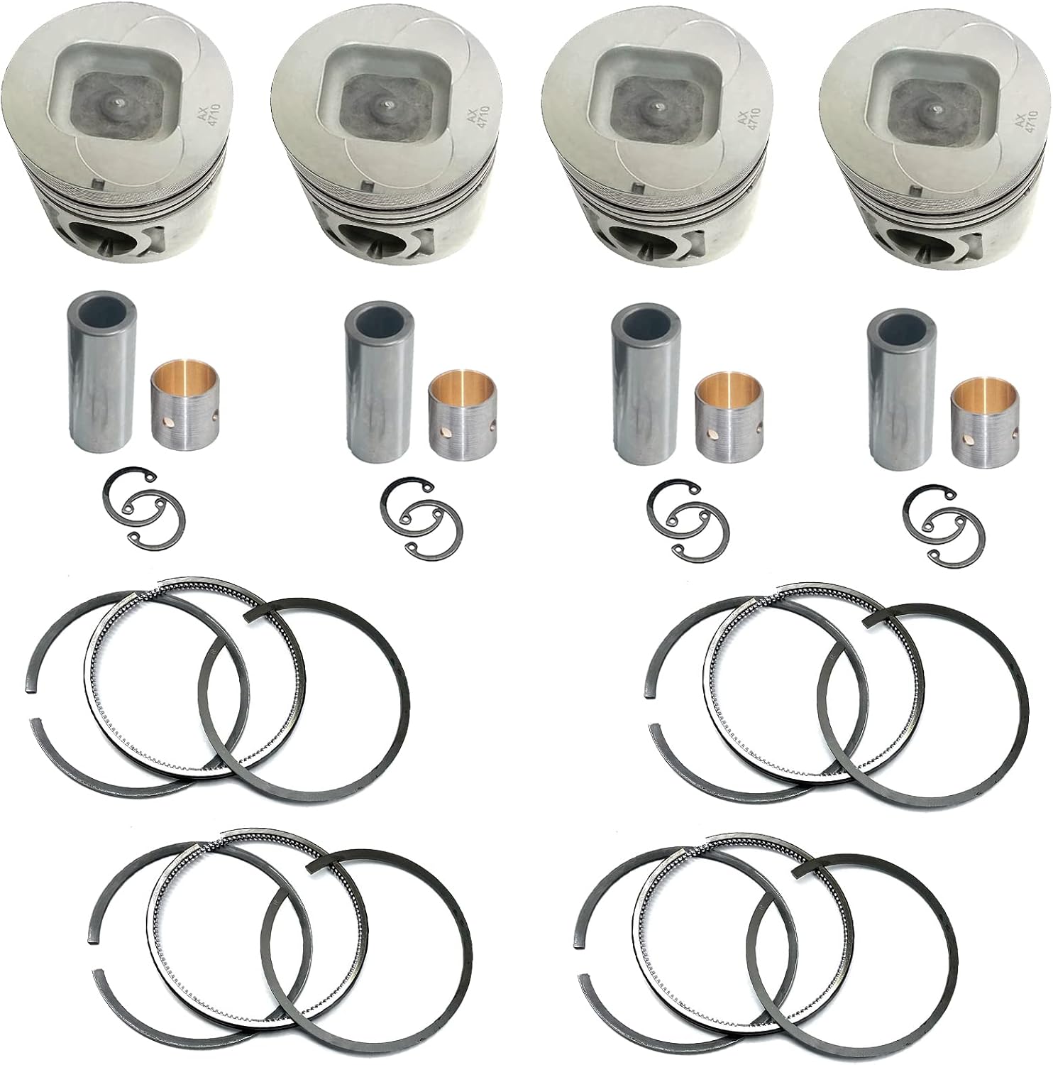 4JB1 Engine Rebuild Kit for Isuzu 4JB1 Rebuild Kit DH55 SK60 SK70 SK75 Excavator(Square Piston Base&31MM Piston Pin)