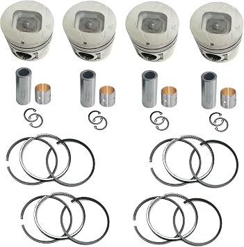 4JB1 Piston & Piston Rings Set 93mm for Isuzu 4JB1 Engine Piston Set DH55 SK60 SK70 SK75 Excavator4 PCS Square Base Piston&34MM Piston Pin