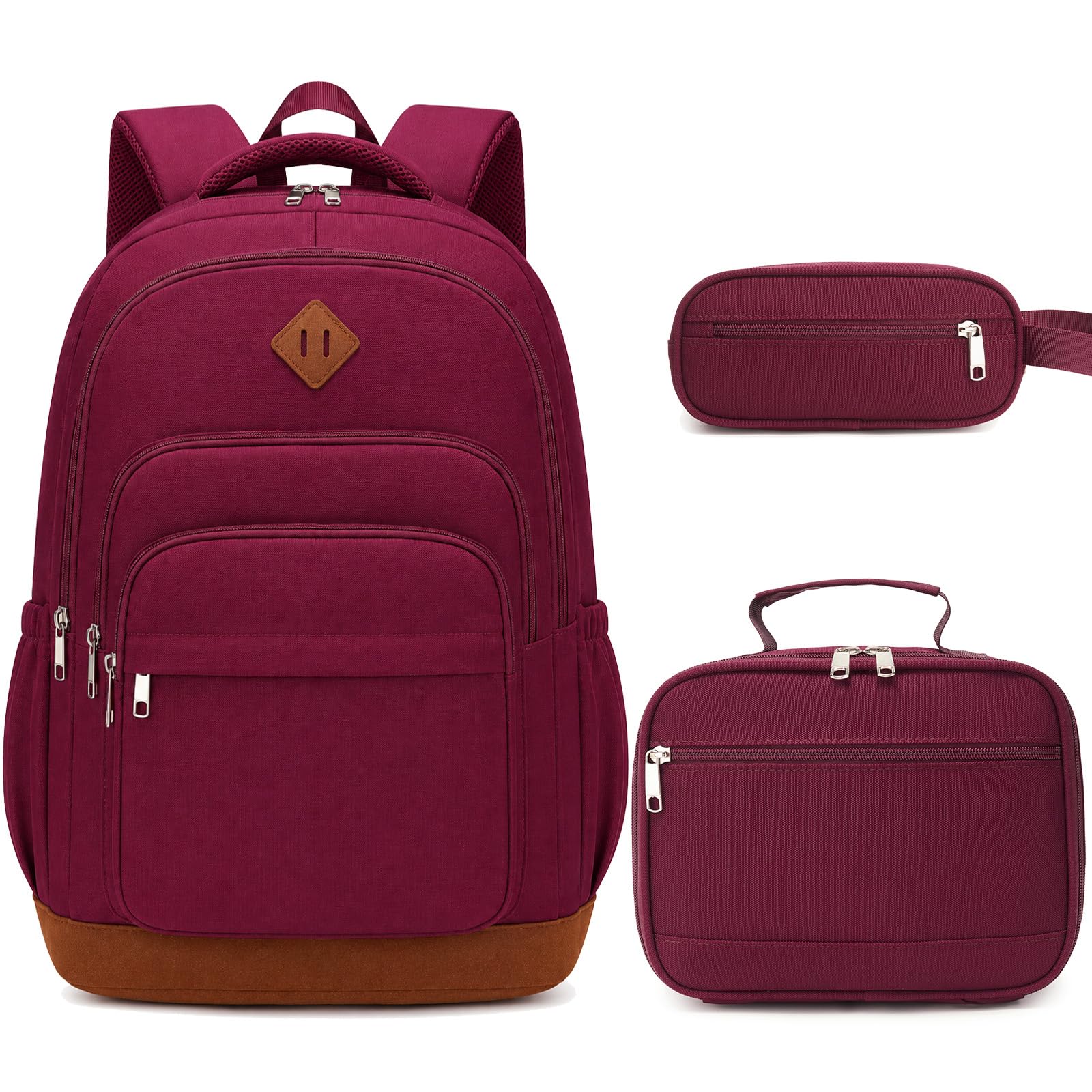 DIGOBAY Shool Backpack for Girls 3PCS Backpacks with Lunch Bag Pencil Case