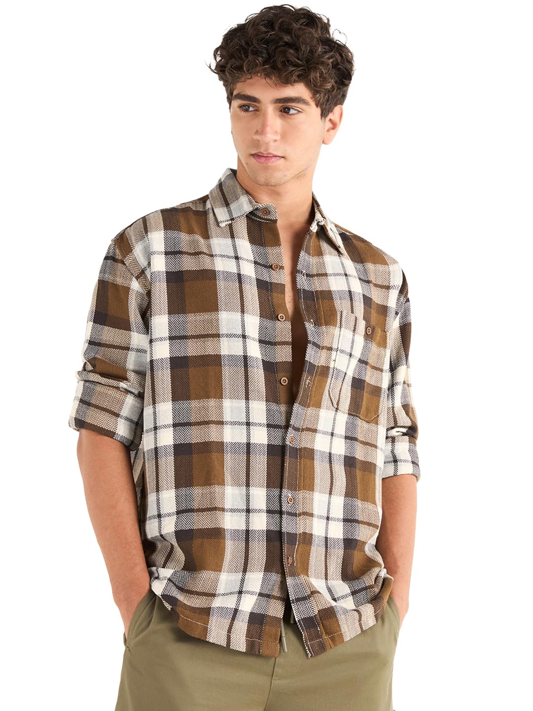 Bewakoof Men's Checked Oversized Fit Full Sleeve Collared Cotton Twill Shirt - Review, Price and Buying Guide
