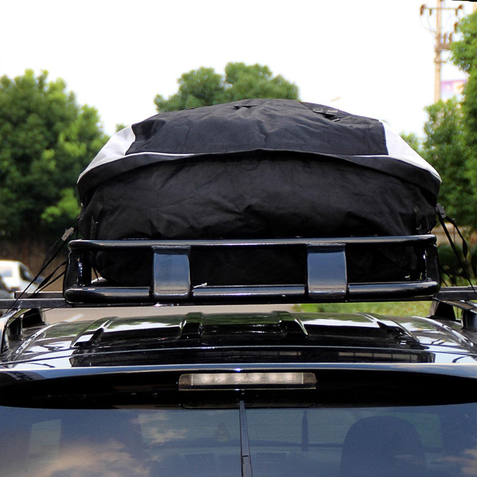 Yusheng Cofre de techo de 273 l, plegable, resistente al agua, para viajes y transporte de equipaje, color negro