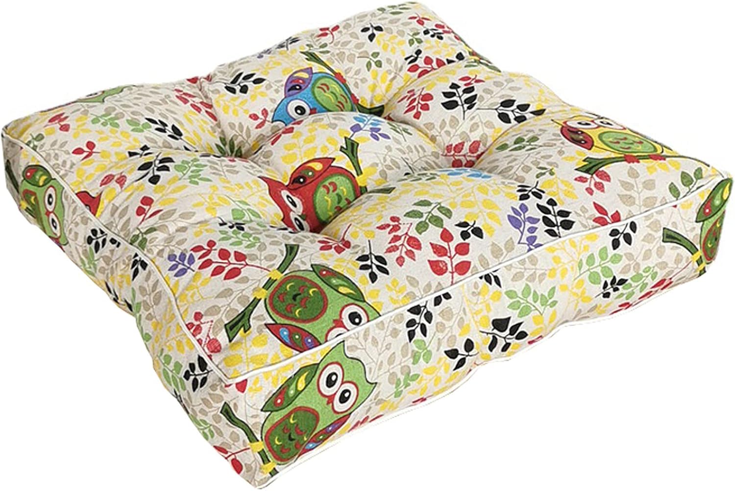 WJXBoos Chair Pads and Cushions for Dining Chair Linen Seat Pads Thick Tatami Seat Cushions Square Futon Kitchen Chair Cushions (V,16"*16"*4")