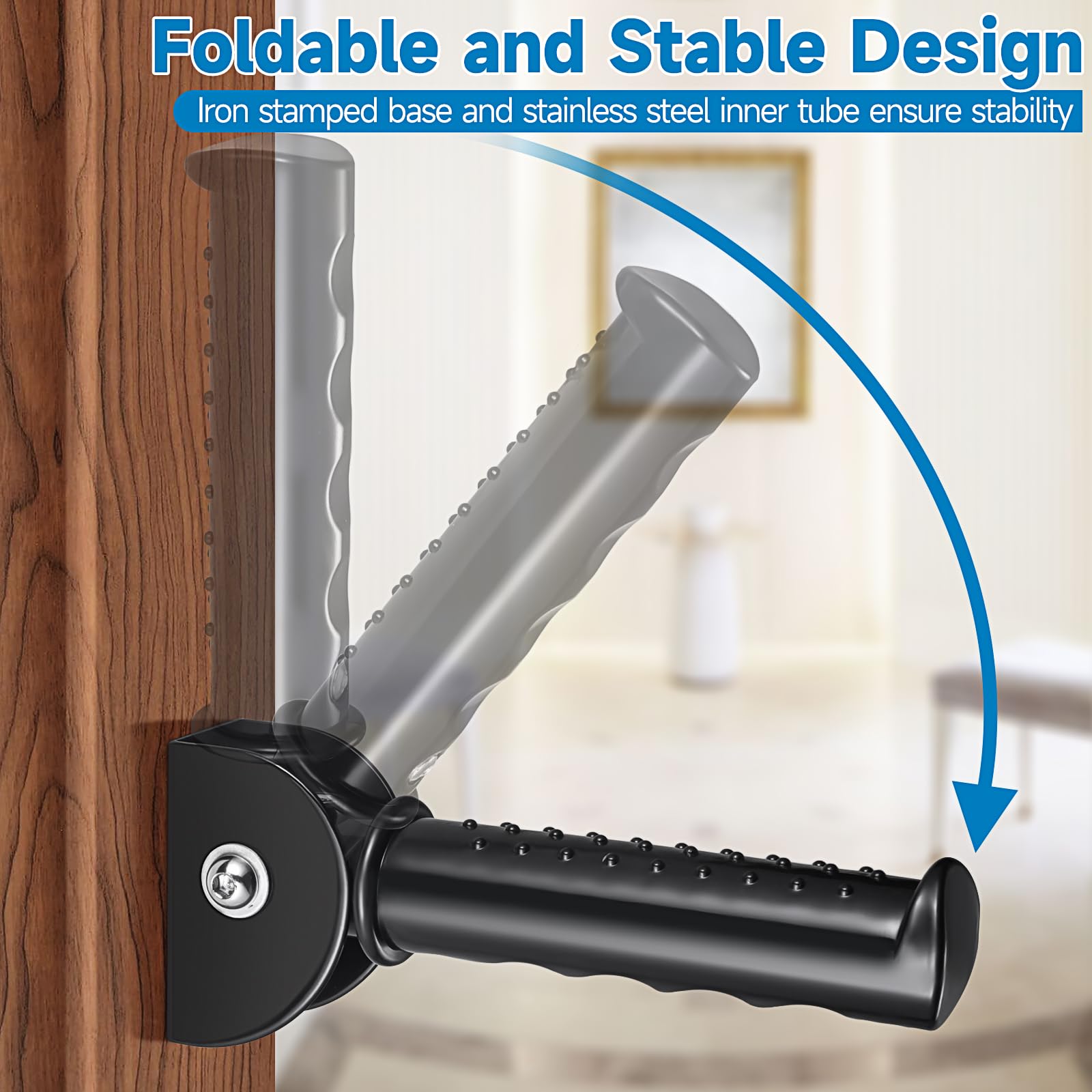 Barra de agarre para puerta/escaleras, asas de asistencia de seguridad para ancianos, mango de asistencia abatible para puerta, barra de agarre antideslizante para personas mayores, ancianos,