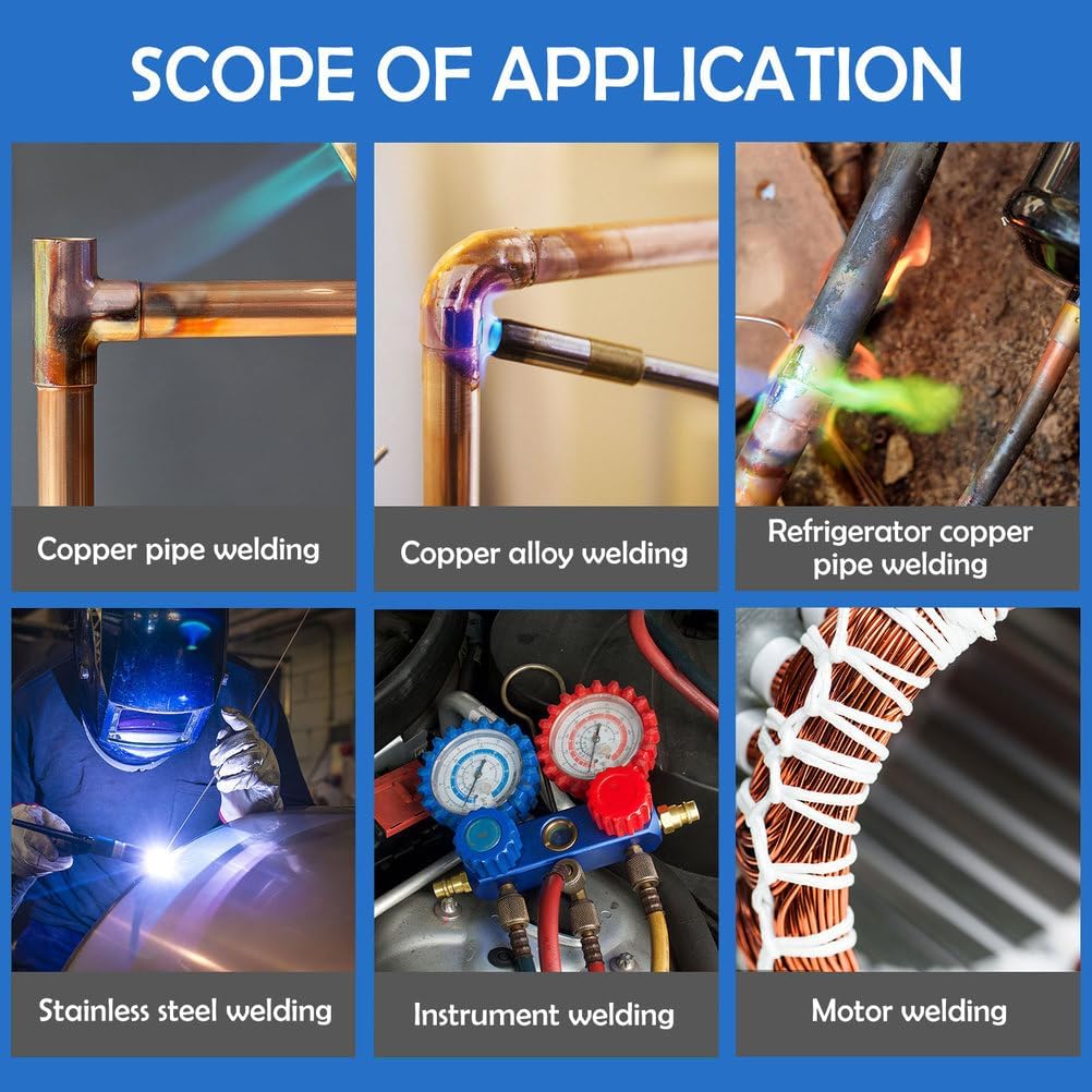 COYOUCO Phosphor Copper Brazing Rods 2.5x500mm Round Welding Rods Low Melting Point High Fluidity for HVAC Air Conditioning Refrigeration,30 Pcs