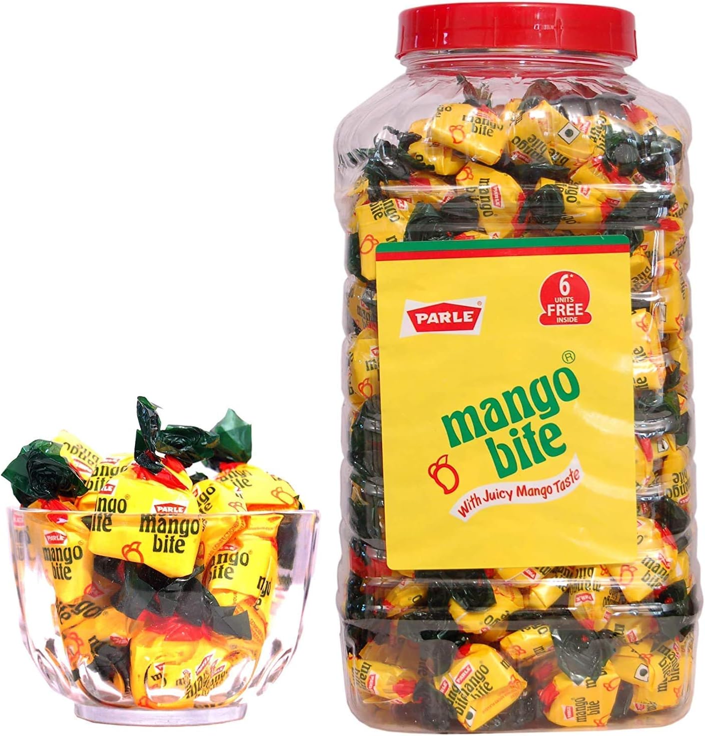 VXI Parle Mango bite with Juicy Mango Taste Mango Toffee 300+ Candy in 1 Jar